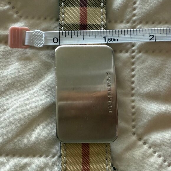 Burberry Classic Check Belt with Silver Buckle - Picture 4 of 5